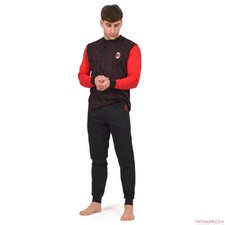 Pigiama uomo Milan in cotone leggero rosso nero PIGM 2010