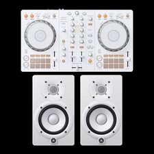 Pioneer DDJ-FLX4-W Controller + 2 altoparlanti monitor da studio Yamaha HS5W bianco