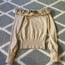 RARE Frankie Morello Milan Woman's Ruffled Pullover Wool Blend Sweater XS