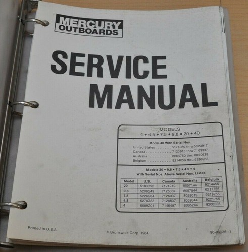 Mercury mariner models 5 - models, 4.5