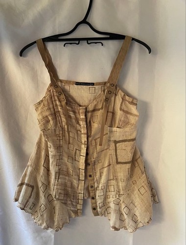 Top smanicato beige marithe - beige,