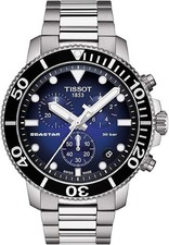 Orologio Uomo Cronografo Tissot Seastar T120.417.11.041.01 Quadrante Blu 45,5mm
