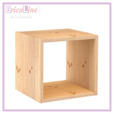 MENSOLA DA PARETE MURO CUBO LEGNO CHIARO LIBRERIA QUADRATA CM.36,2X36,2X33