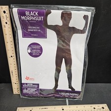 Morph Costume Full Body ALL BLACK Invisible Morphsuit Jumpsuit Child KIDS 4-6