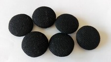 6 BOTTONI VINTAGE - Rivestiti in tessuto nero - Anni '60-'70 - Lotto 6
