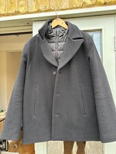 SuperDry - Foderato - 2 in 1 - Nero - Cappotto Corto Lana Pea - Taglia XL