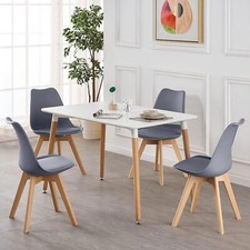 Tavolo da pranzo 120 cm + set sedie tulipani gambe in legno mobili per la casa