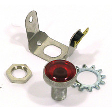 Luce spia rossa completa con bordo alluminio per manubrio VESPA 125 GTR TS 150 S