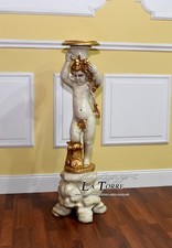 Colonna silik capitello alzatina Angelo Puttino Resina avorio oro barocco R45