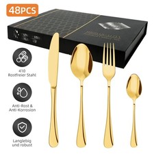 Set posate oro fino a 48 pezzi