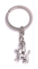 Portachiavi D'Argento In Metallo Per Cani Dackel