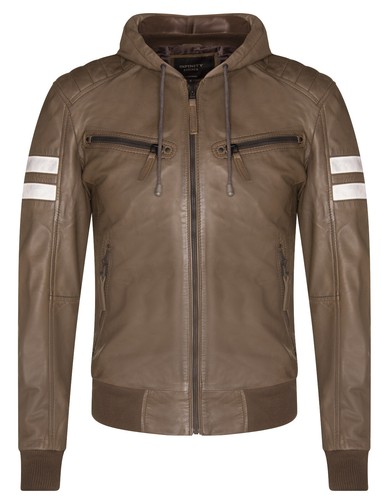 Uomo pelle marrone bomber - uomo,
