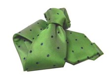 Cravatta uomo verde a pois blu