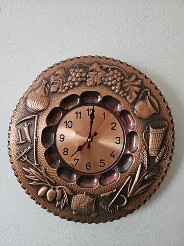 Piatto orologio rame - orologio, in