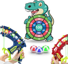 Tiro Al Bersaglio Bambini Gioco,Arco E Frecce per Bambini Velcro Di Dinosauro Gi