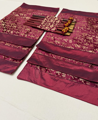 Set bacchette rosso bordeaux - 6,