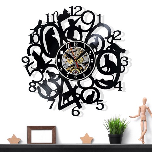 Gatti gattini vinile orologio - gatti,