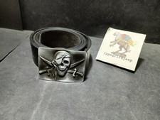 Cintura Hugo Boss Pirata in cuoio nero lunghezza 100 cm originale 