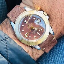 20 mm Moka Light Brown Suede Leather Watch Strap With Cream Stitches