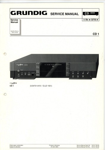 Grundig manuale servizio cd - grundig,