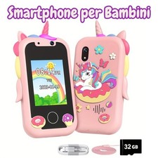 Smartphone per Bambini Touchscreen Ricaricabile Educativo Giochi Fotocamera Rosa