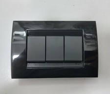 SUPPORTO+PLACCA BTICINO LIVING CLASSIC COMPATIBILE NERO BIANCO AVORIO 3 4 6 MOD.