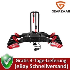 Portabici elettrico per gancio di traino 2 biciclette con luci posteriori 60 kg