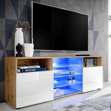 NUOVO komodee Urbino Mobile porta TV Armadio soggiorno bianco nero rovere LED