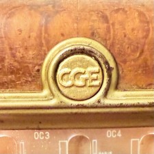 LOGO STEMMA CGE RADIO D’EPOCA VINTAGE FREGIO SUPERGIOIELLO 155 1949 A VALVOLE