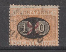 Italia Regno 1890, Segnatasse Cifra entro un ovale "Mascherine" 10cent su 2
