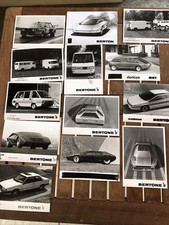 LOTTO DI 13 FOTOGRAFIE ORIGINALI BERTONE DI AUTO FIAT LANCIA ALFA VOLVO ECC.