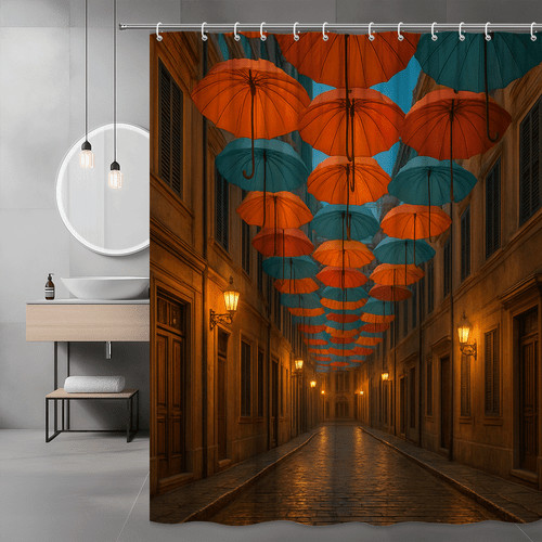 Tenda doccia ombrello scena - da,