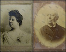 2 Antiche Grandi Fotografie Napoli (Albumina fine 800/ Foto Inizi '900) Ritratti