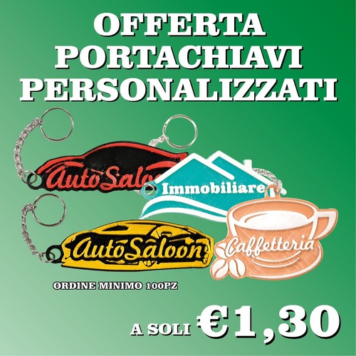 100 portachiavi personalizzati