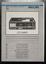 PHILIPS CD 10 MK II  - CD PLAYER - USER MANUAL - MANUALE D'USO originale.