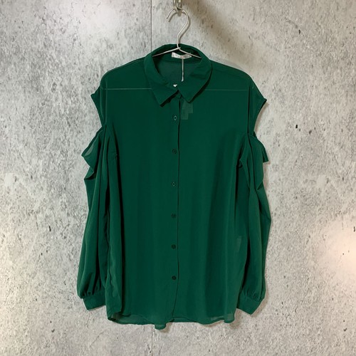 Camicia spalla aperta verde
