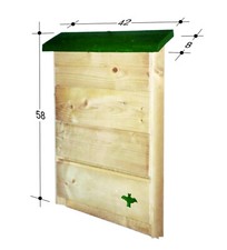 BAT BOX ARTIGIANALE  IN ABETE MASSELLO 19 mm - ROBUSTA E DURATURA - cm 58X42X8