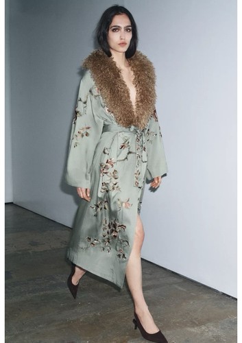 Kimono zara collo pelliccia - collo,