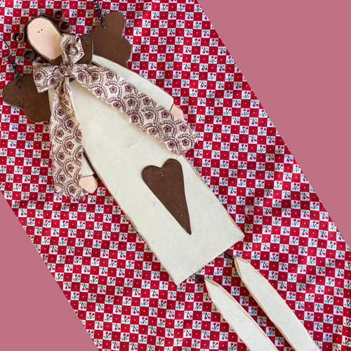 Angelo legno con cuore - in,