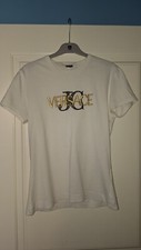 VERSACE JEANS COUTURE TSHIRT MANICA ROSSA DONNA COLOR BIANCO TAGLIA M 100%COTONE