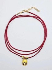 Collana choker triplo cordino nylon bordo` cappello cowboy dorato donna ragazza