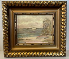 ANTICO DIPINTO OLIO BARCA