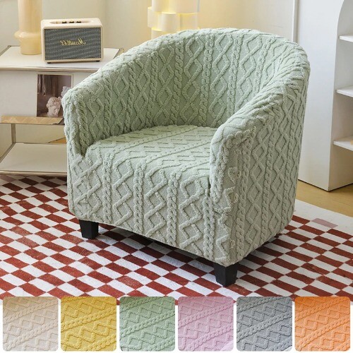Plush club chair cover - plush,