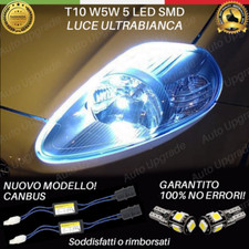 COPPIA LUCI POSIZIONE 5 LED PER FIAT GRANDE PUNTO T10 W5W CANBUS NUOVO MODELLO!