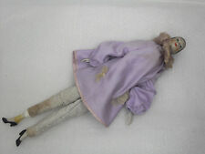 Rara bambola in ceramica PIERROT primi '900 d'epoca 1900 Vintage da restaurare