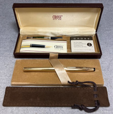 Penna stilografica Cross 1/20 14K Gold Filled, pennino 14K 585 M, scatola, convertitore, inchiostro