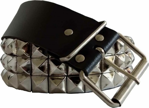 Leder nietengürtel mit - leder,