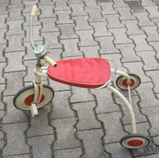 Vecchio Triciclo Puky Vintage anni 50-60 Rosso/Bianco + Campanello Disney Bambi