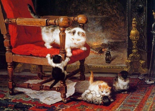 Henriette ronner knip - cat, art