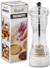 Macinapepe Manuale Trasparente per Pepe, Peperoncino E Sale - Altezza - Piccolo 